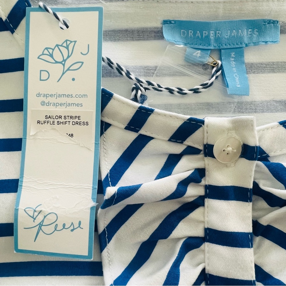 Draper James Sailor Stripe Ruffle Shift Dress - Picture 7 of 11